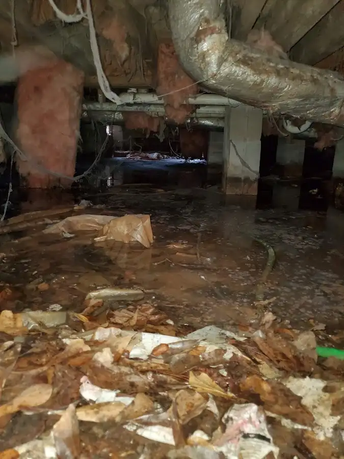 Crawl space flood assessment for Commercial Water Damage Restoration in Le Ray